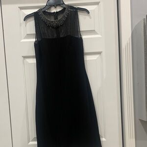 Carmen Marc Valvo Black Dress with Embellished Neckline